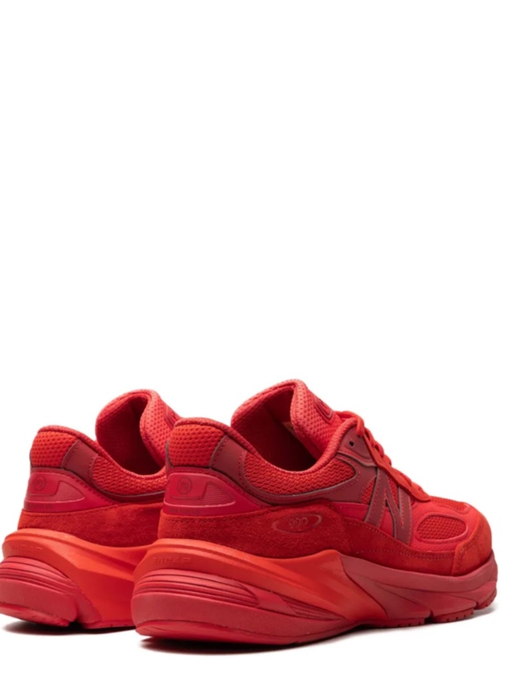 New Balance Men's Red Suede and Mesh Sneakers